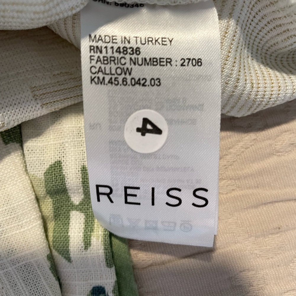Reiss Cream Crew Neck Sweater with Subtle Animal Print - Large - Picture 7 of 8